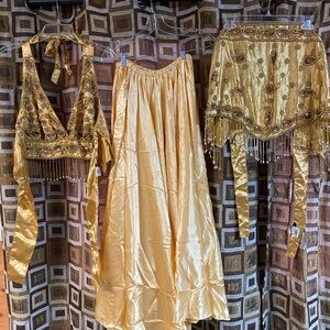 Beautiful gold belly dance costume